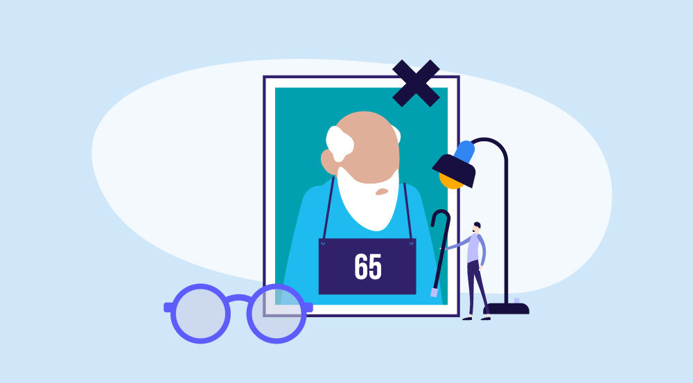 A conceptual representation of examples of ageism in the workplace.