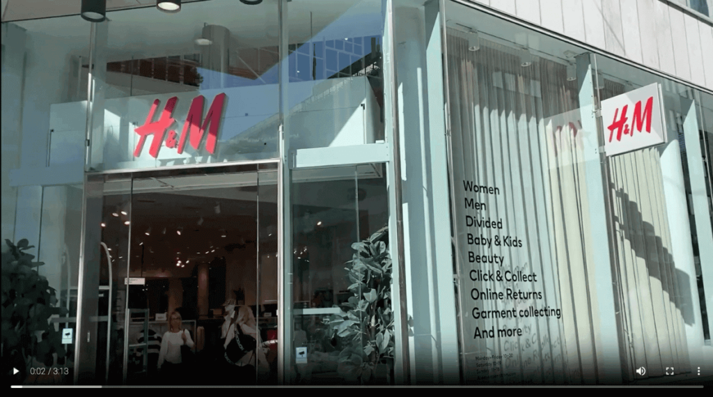 H&M's internal communications example.